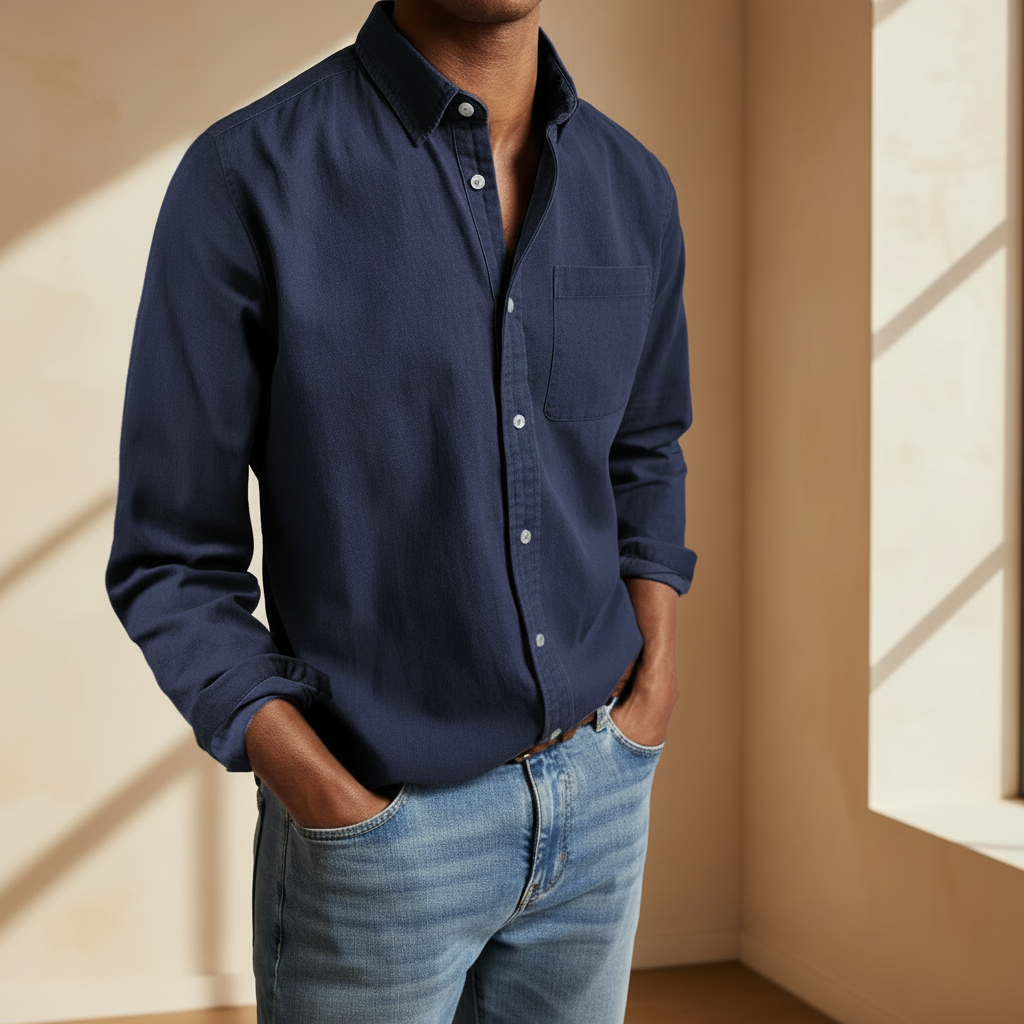 Camisa azul marino 2