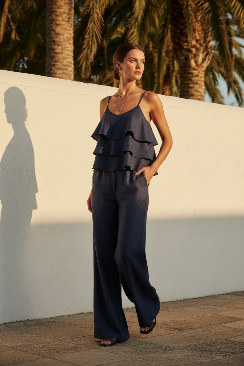 Conjunto lino azul marino — foto 2