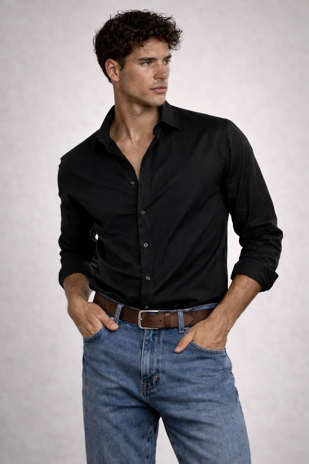 Camisa Negra Elegante.