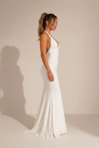 Perfil lateral vestido sin alargar