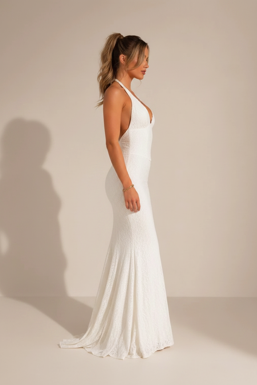 Perfil lateral vestido sin alargar
